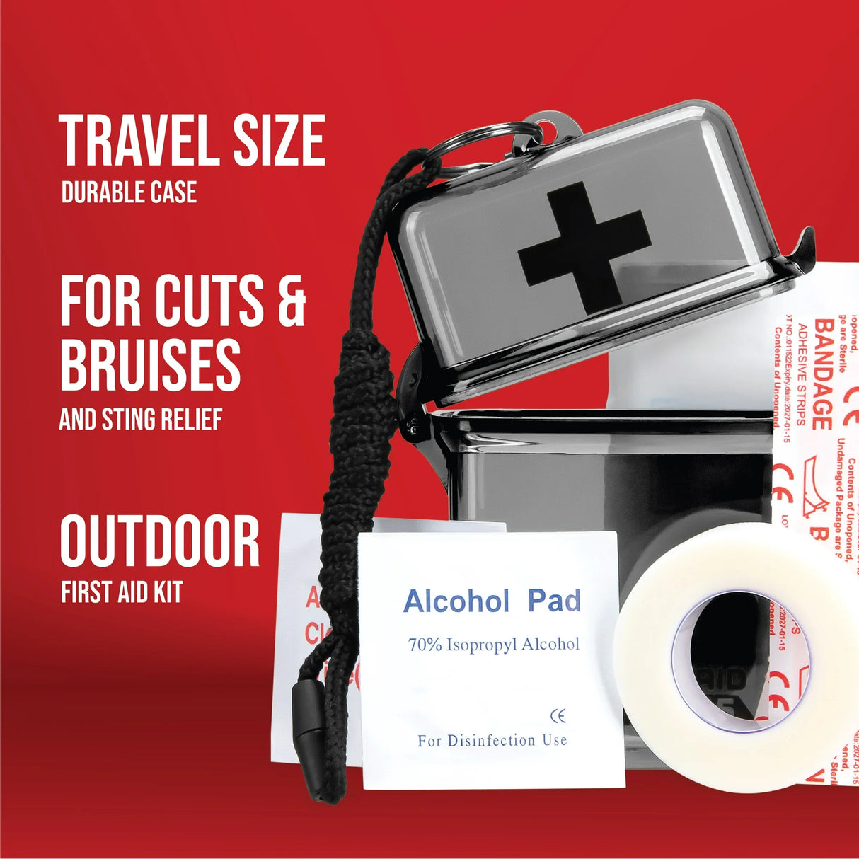 Camping Mini First Aid Kit, 30 PCS | Grey