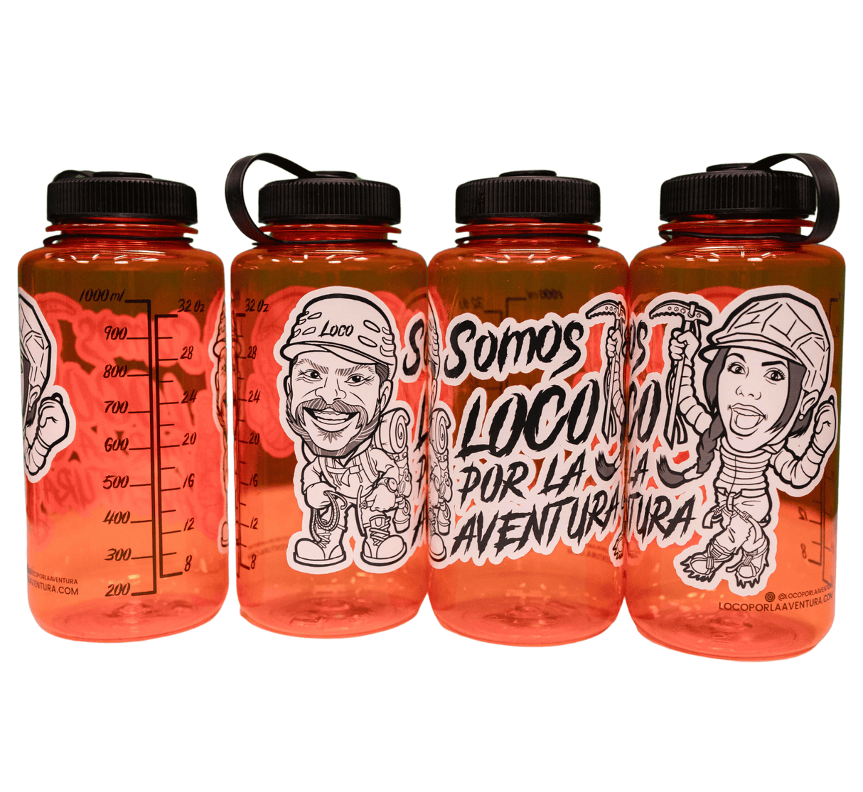 Red Water Bottle – “We Are Loco por la Aventura”