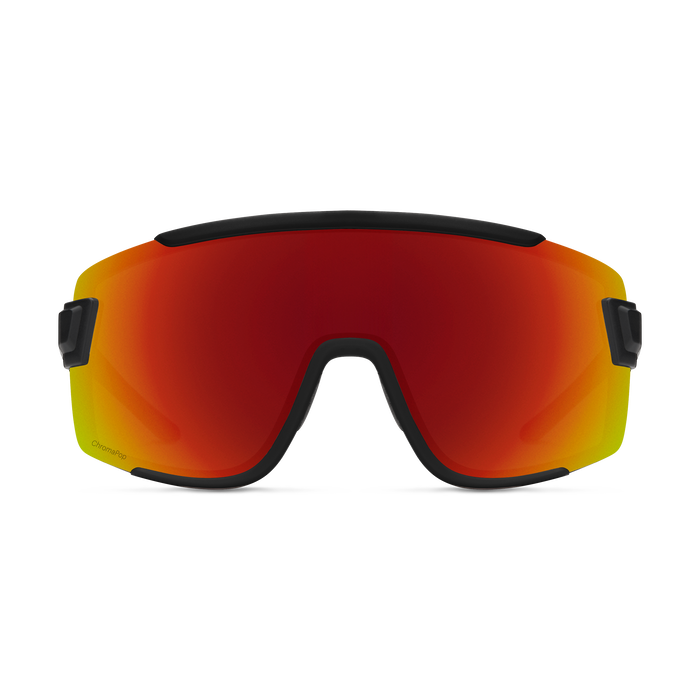 Wildcat Matte Black + ChromaPop Red Mirror Lens