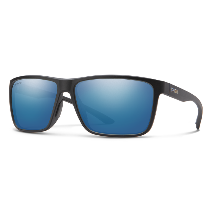 Riptide Matte Black + ChromaPop Glass Polarized Blue Mirror Lens