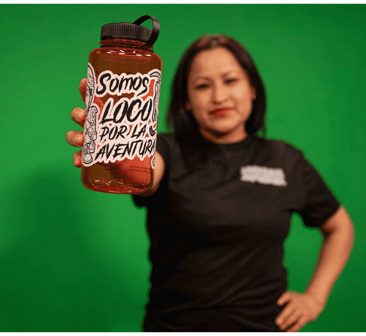 Red Water Bottle – “We Are Loco por la Aventura”