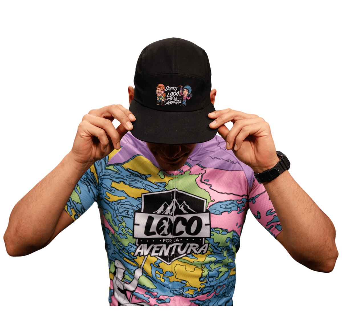 Unisex 5-Panel Hat – “We Are Loco por la Aventura” (Waterproof)