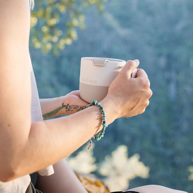 Klean Kanteen Rise Mug - Insulated Stainless Steel Coffee & Tea Mug, Splash-Proof Lid, 14 oz, Tofu