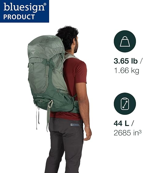 Osprey Stratos 44L Men's Hiking Backpack, Green OS