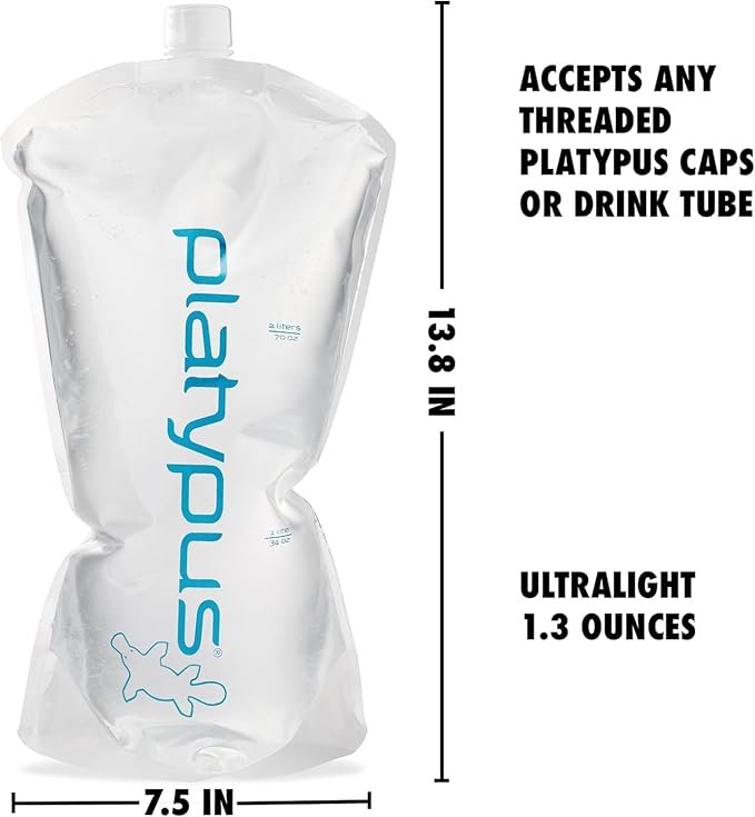 Platy 2-Liter Ultralight Collapsible Backpacking Water Bottle