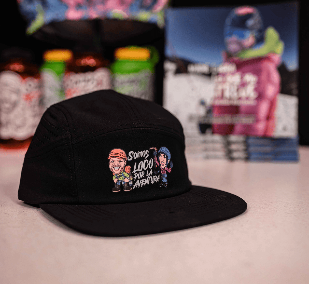 Unisex 5-Panel Hat – “We Are Loco por la Aventura” (Waterproof)