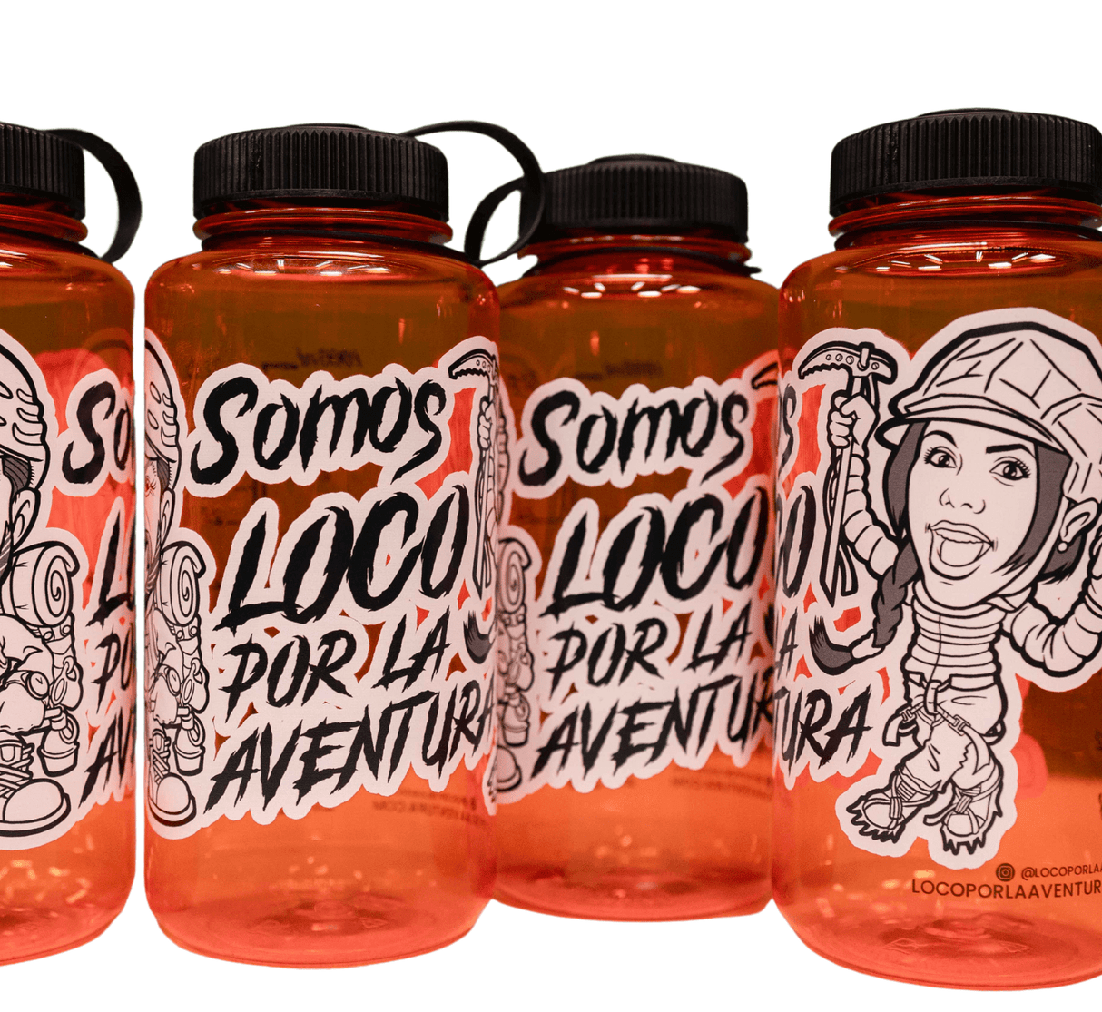 Red Water Bottle – “We Are Loco por la Aventura”