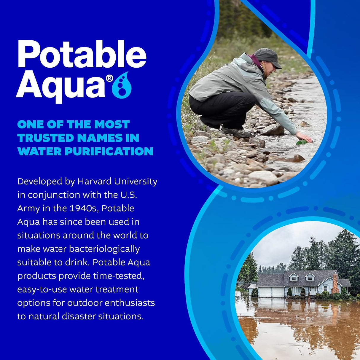 Potable Aqua Water Purification Tablets With PA Plus - Two 50 count Bottles