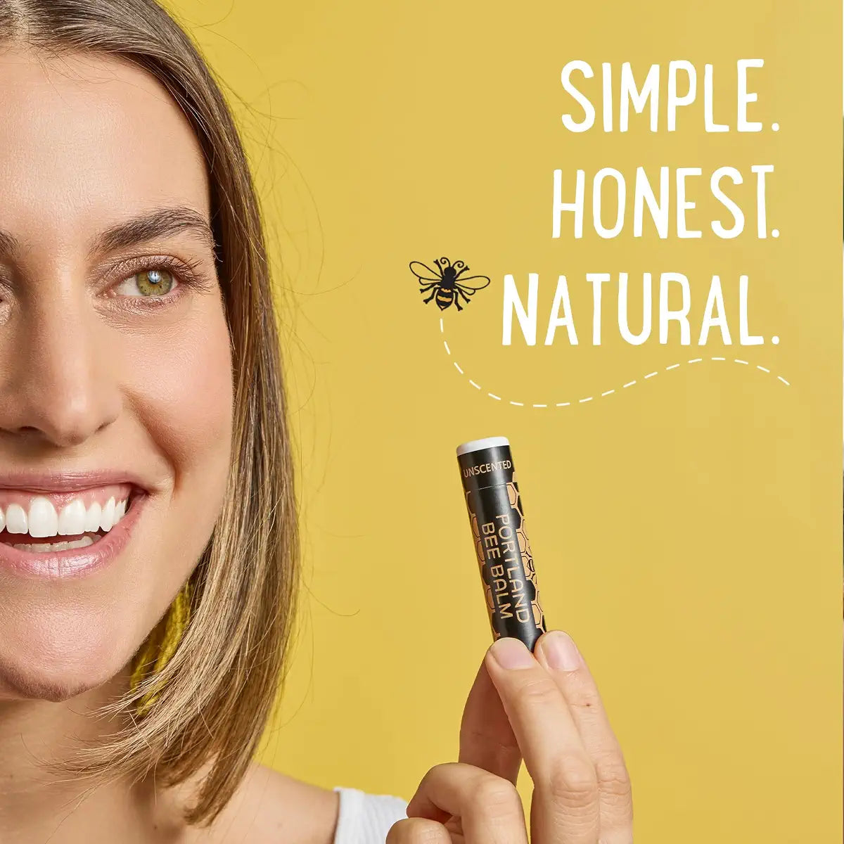 Portland Bee Balm All Natural Handmade Beeswax Based Lip Balm, Unscented Bulk 1 Count