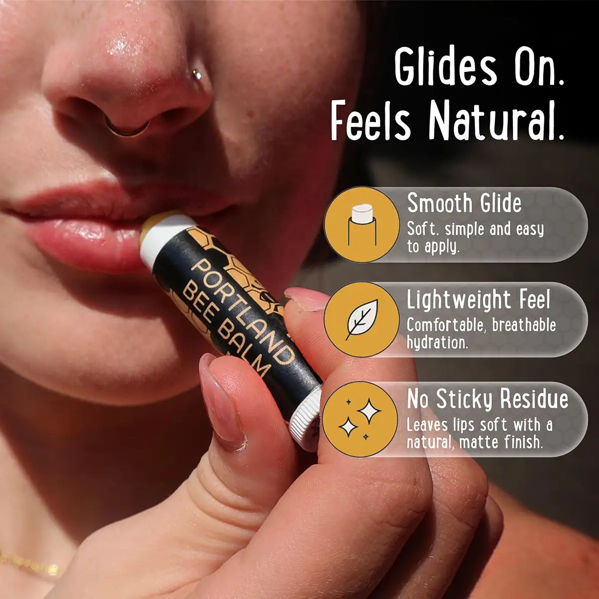 Portland Bee Balm All Natural Handmade Beeswax Based Lip Balm, Unscented Bulk 1 Count