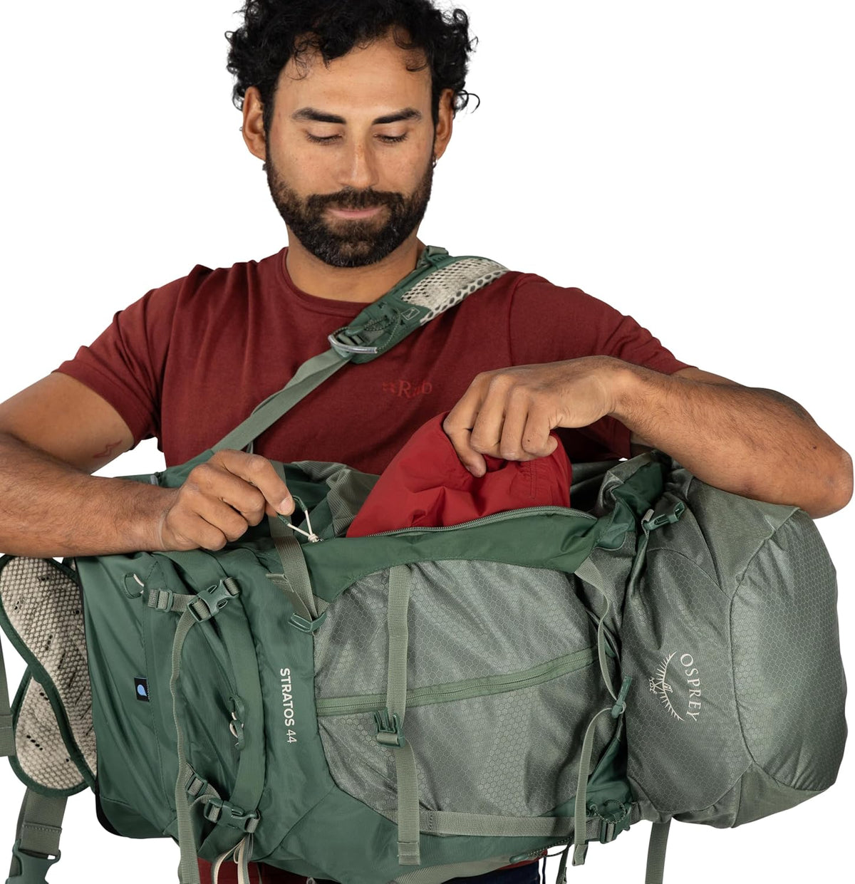 Osprey Stratos 44L Men's Hiking Backpack, Green OS