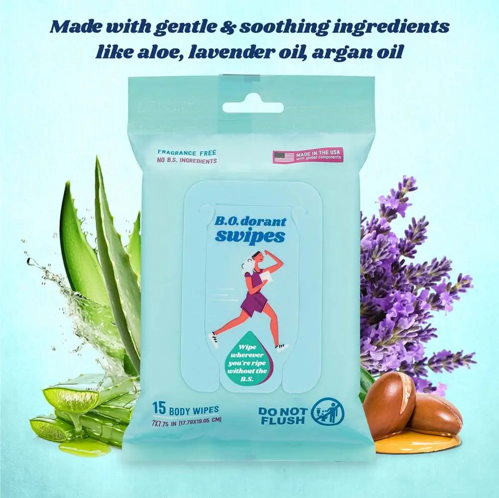 Butt Napkins B.O.Dorant Swipes Body Wipes - 15 Pack