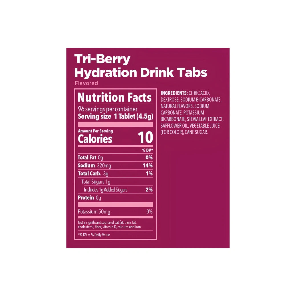 Energy Hydration Drink Tabs 12 Tablets Tri-Berry NO Caffeine