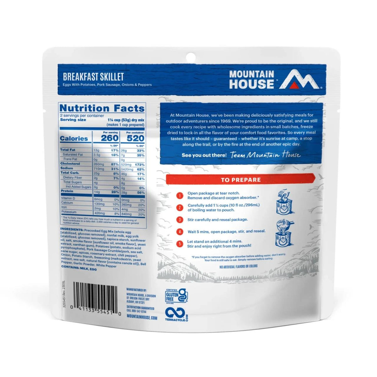 Mountain House Breakfast Skillet 3.7 oz 2 Servings