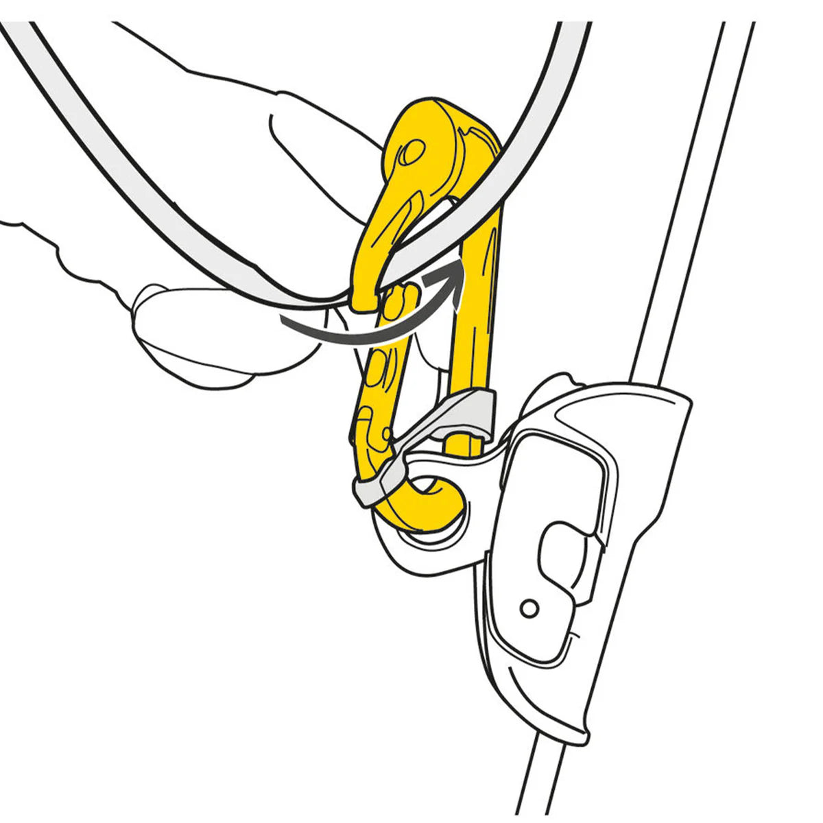 Rollclip a pulley-carabiner