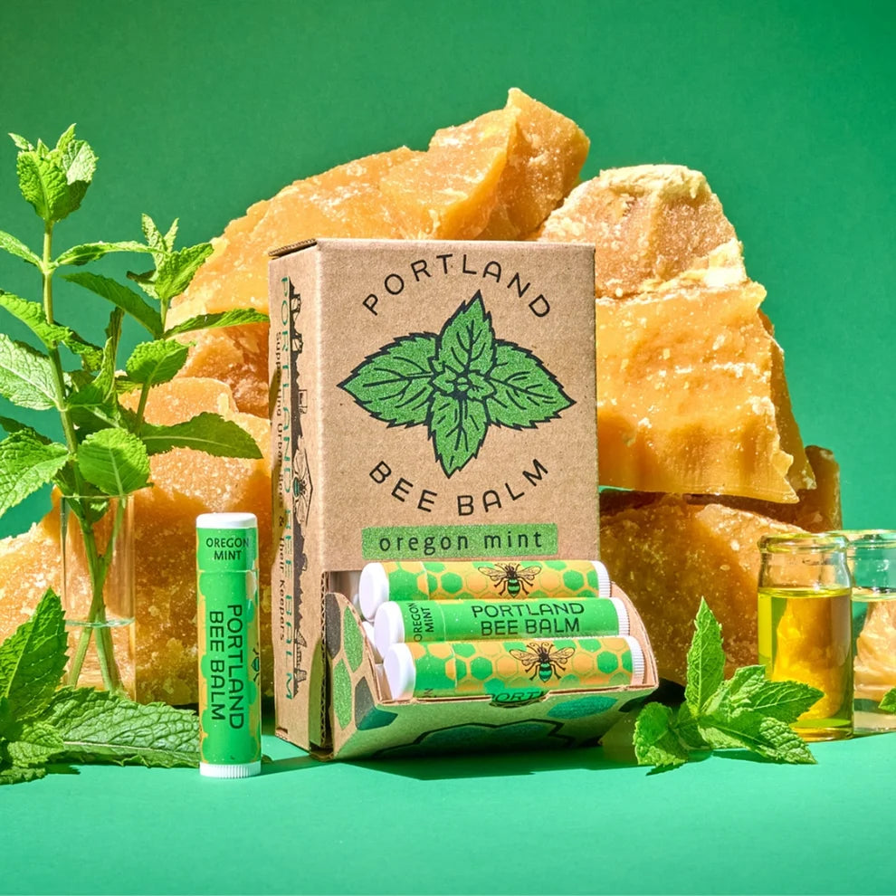 Portland Bee Balm Oregon Mint Lip Balm, Natural Beeswax, Dry Lips