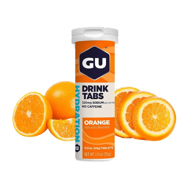 GU ENERGY GEL Hydration Electrolyte Drink Tablets, Single Tube (Orange)