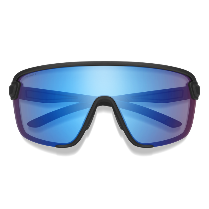 Bobcat Matte Black + ChromaPop Low Light Rose Blue Mirror Lens