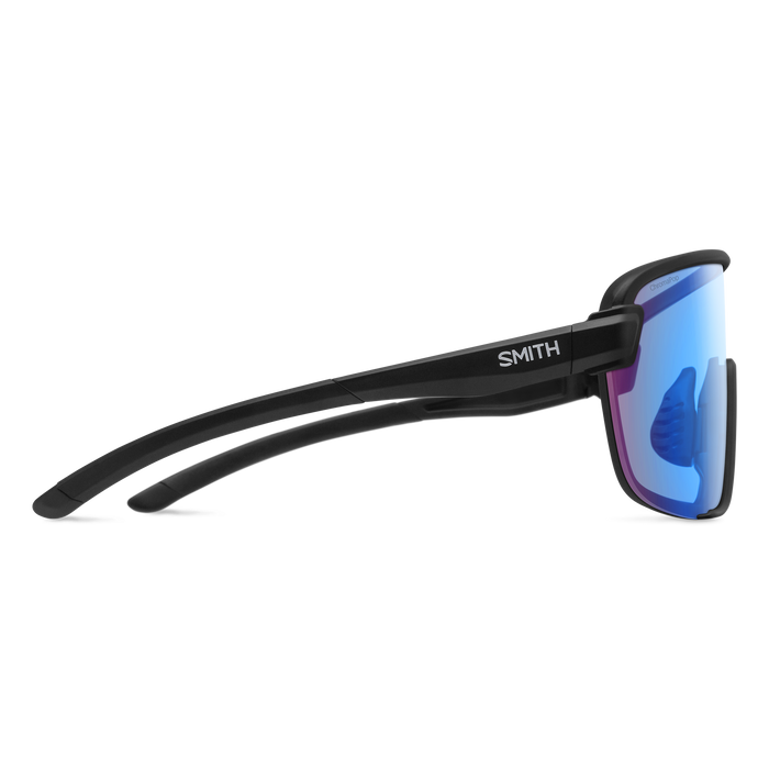 Bobcat Matte Black + ChromaPop Low Light Rose Blue Mirror Lens