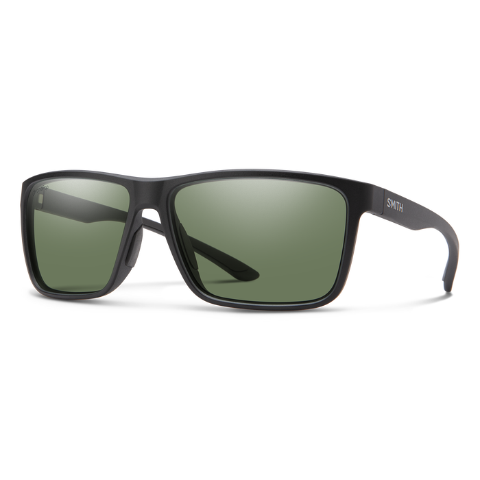 Riptide Matte Black + ChromaPop Polarized Gray Green Lens