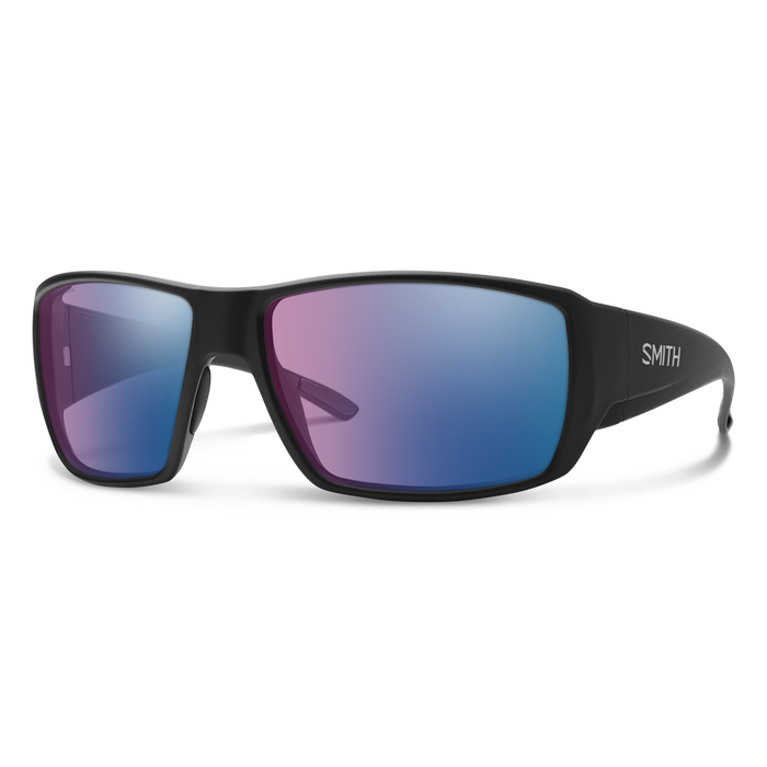 Guide's Choice Matte Black + ChromaPop Glass Polarchromic Rose Blue Mirror Lens