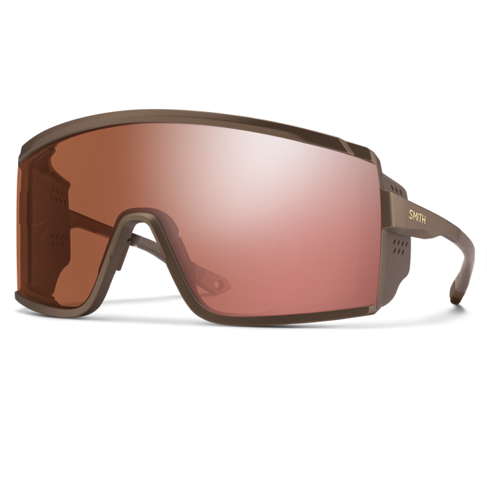 Pursuit Matte Gold Dust + ChromaPop Glacier Photochromic Rose Gold Mirror Lens