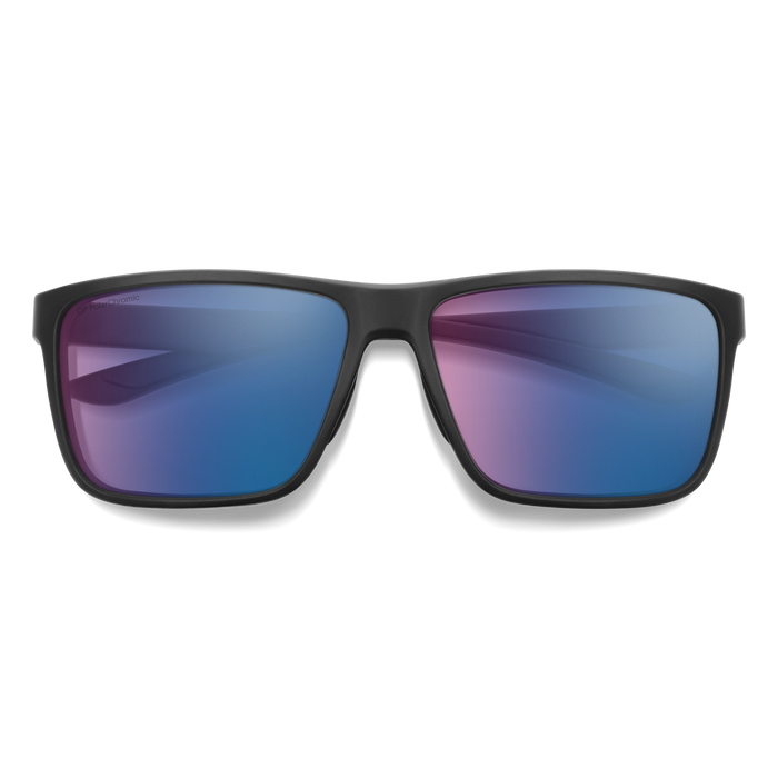 Riptide Matte Black + ChromaPop Glass Polarchromic Rose Blue Mirror Lens