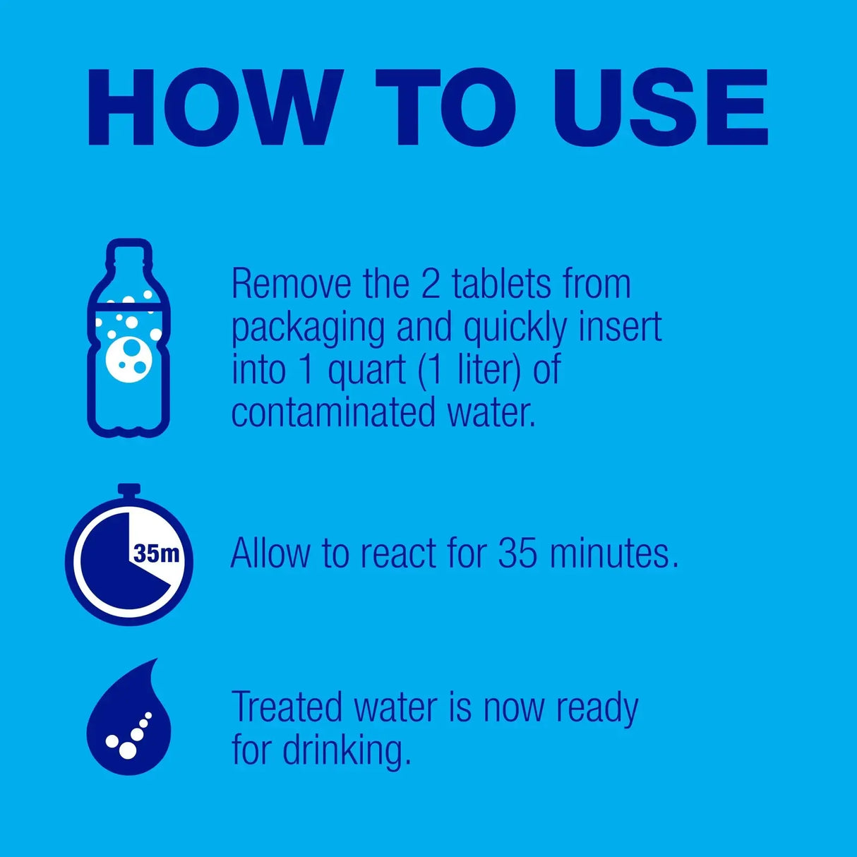 Potable Aqua Water Purification Tablets - 50 count Bottles