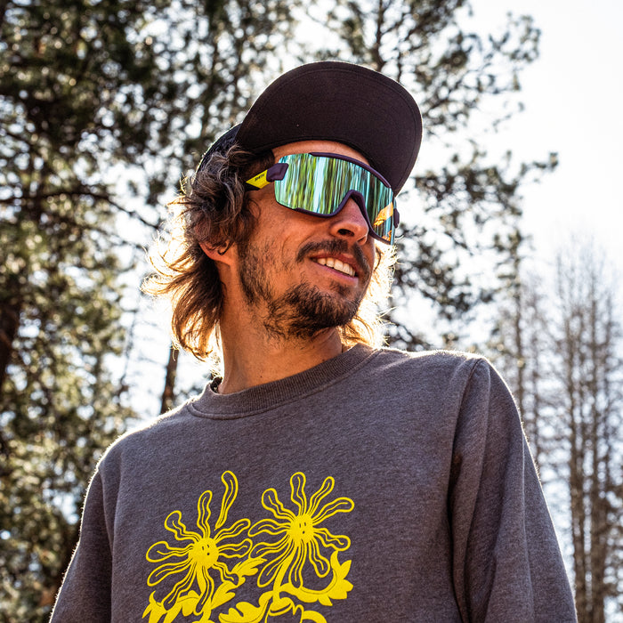 Wildcat Matte Purple / Cinder / Hi Viz + ChromaPop Opal Mirror Lens