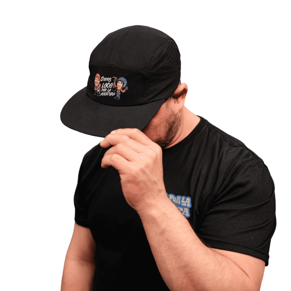 Unisex 5-Panel Hat – “We Are Loco por la Aventura” (Waterproof)
