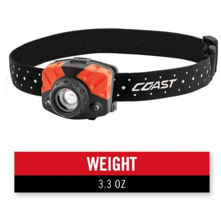 Coast FL65 Headlamp 415 Lumens, 3 x AAA