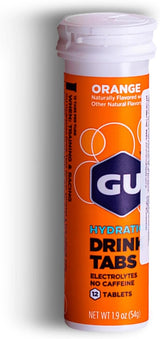 GU ENERGY GEL Hydration Electrolyte Drink Tablets, Single Tube (Orange)