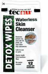 Detox Wipes, Poison Ivy Wipes, Large Individual Wipes Remove Rash Causing Oil from Skin, Waterless, Also for Poison Oak and Poison Sumac, 12 Count