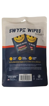 Swype Wipes Detoxifying Face & Body Cleansing Wipes,Alcohol Free, 30 Count