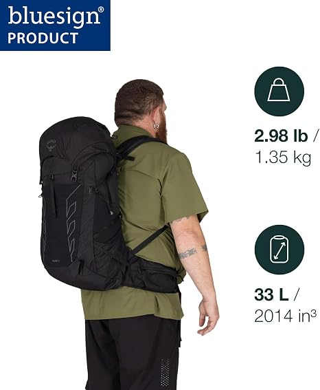 Osprey Talon 33L Men's Lightweight Hiking Backpack, Green OS