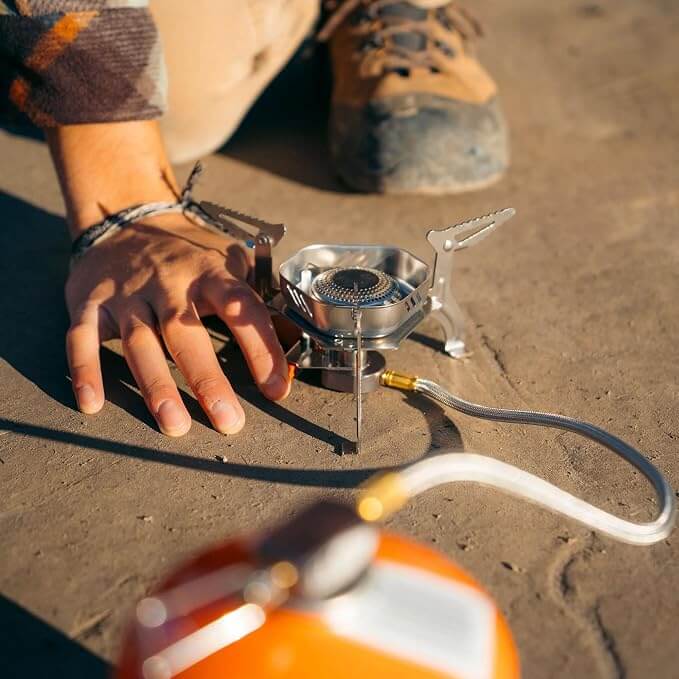 Glacier Remote Canister Camp Stove, 11,000 BTU, Foldable