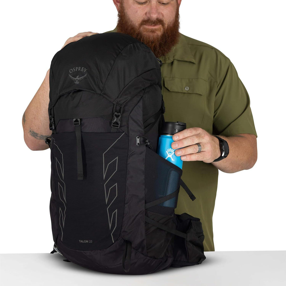 Osprey Talon 33L Men's Lightweight Hiking Backpack, Green OS