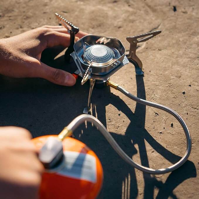 Glacier Remote Canister Camp Stove, 11,000 BTU, Foldable
