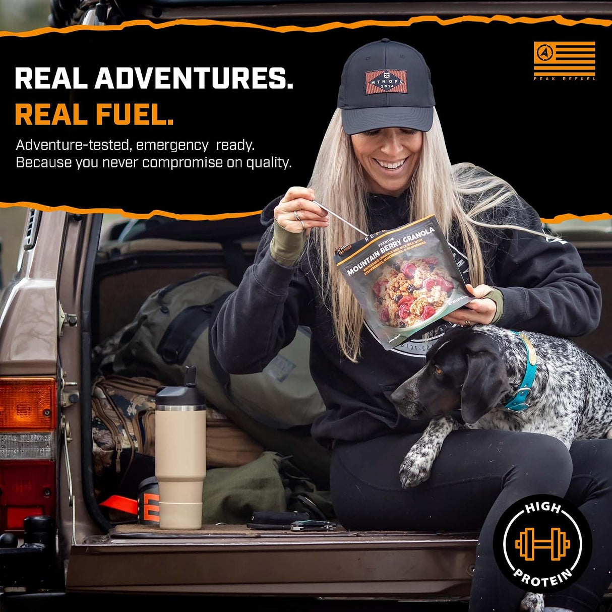 Refuel Mountain Berry Granola with Rice Milk, Vegan Backpacking Meal