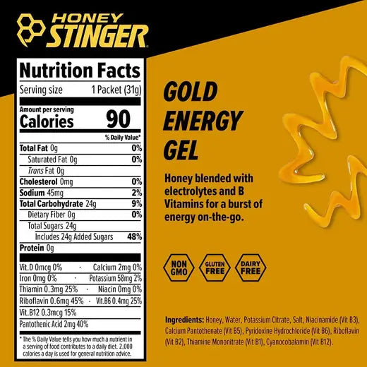 Honey Stinger Gold Energy Gels 1.1 fl. oz.