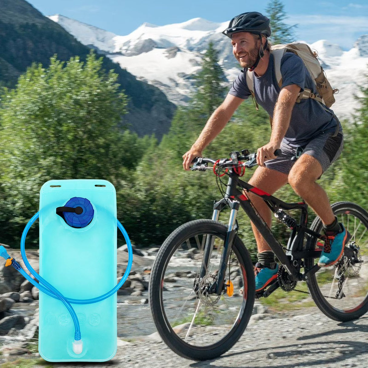 2L Cycling Camping Water Bag Portable Hydration Backpack Bladder