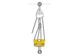 REEVE, Carriage pulley for rescue on a tensioned highline