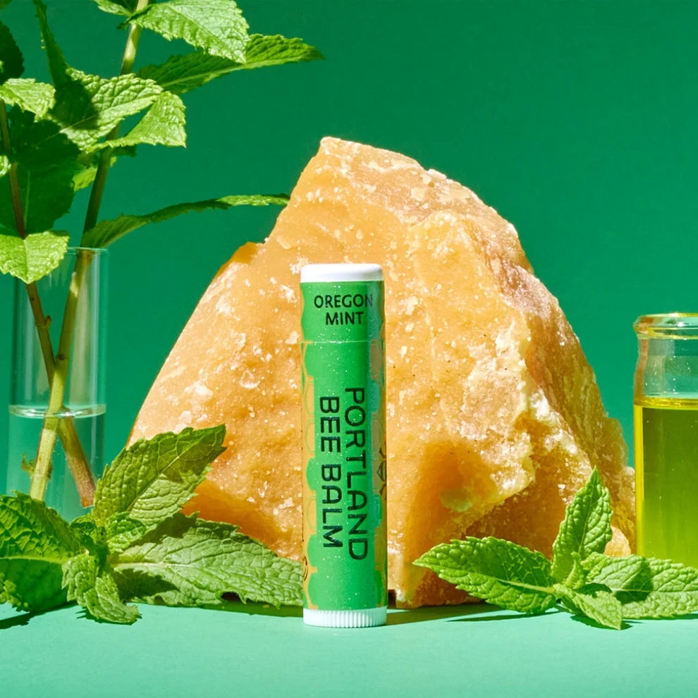Portland Bee Balm Oregon Mint Lip Balm, Natural Beeswax, Dry Lips