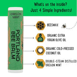 Portland Bee Balm Oregon Mint Lip Balm, Natural Beeswax, Dry Lips