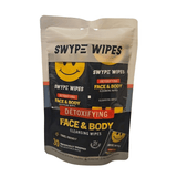 Swype Wipes Detoxifying Face & Body Cleansing Wipes,Alcohol Free, 30 Count