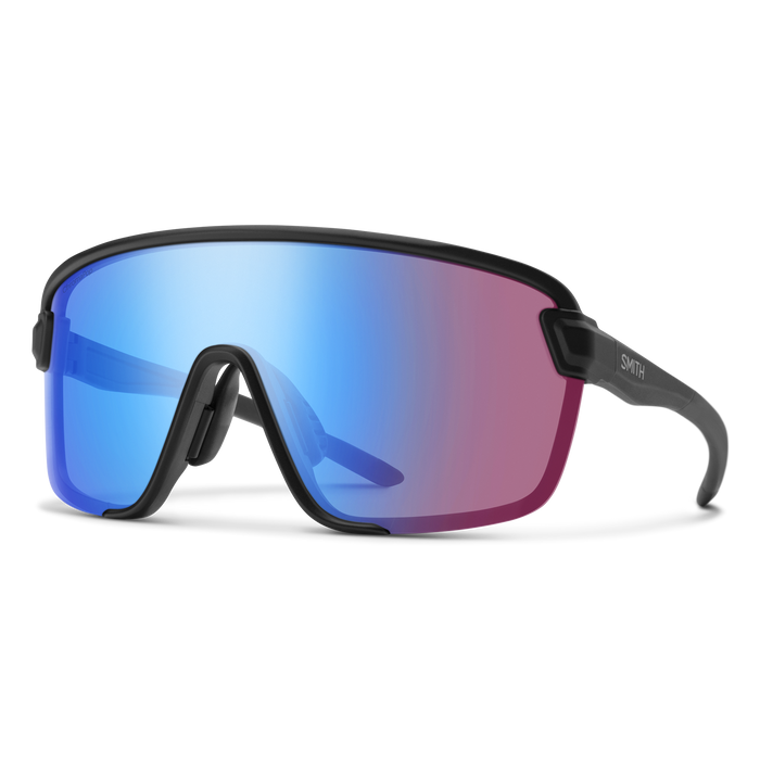 Bobcat Matte Black + ChromaPop Low Light Rose Blue Mirror Lens