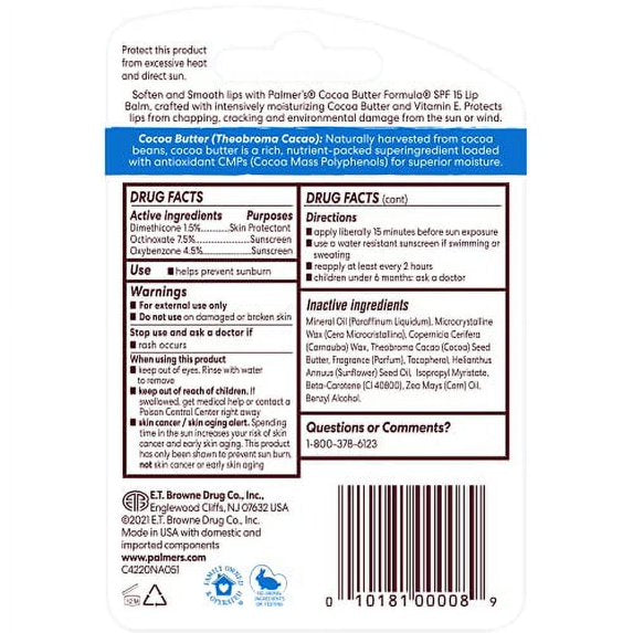 Palmer's Coco Butter Formula Lip Balm SPF-15, 0.15 Ounce