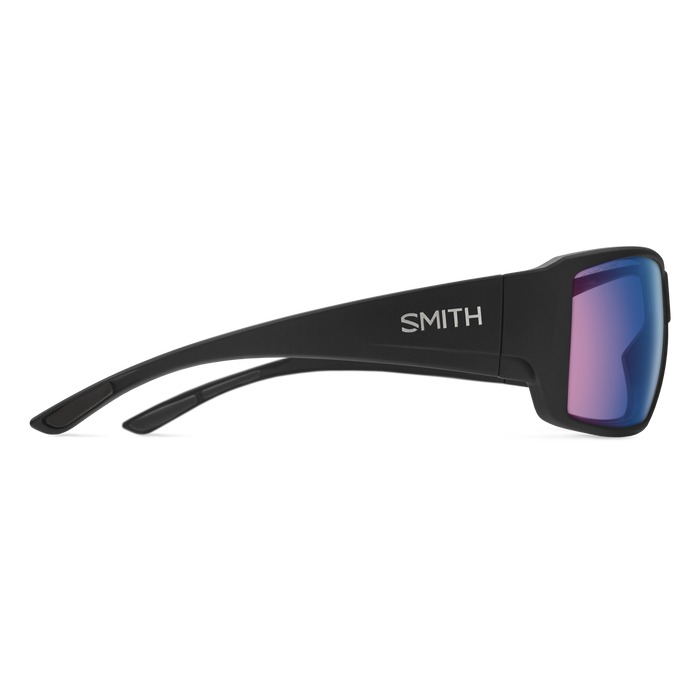 Guide's Choice Matte Black + ChromaPop Glass Polarchromic Rose Blue Mirror Lens