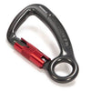 ISC Captive Eye Aluminum Carabiner - 3-Stage Locking - Gray with Red Gate