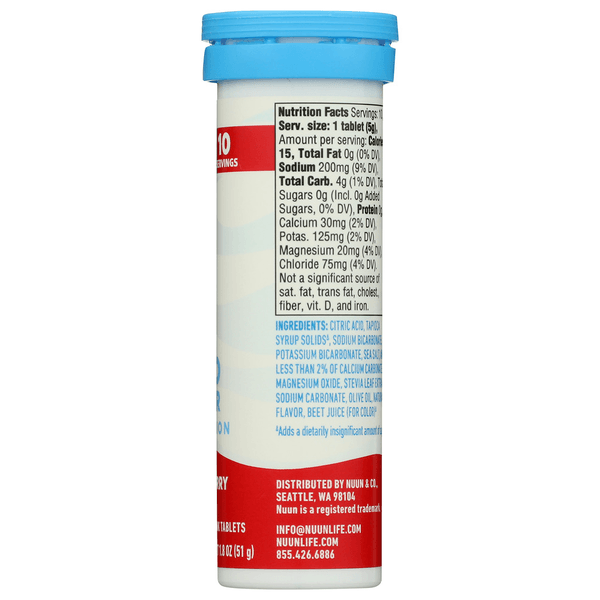 Nuun Sport: Zero Sugar – Wild Strawberry (Electrolyte Drink Tablets)